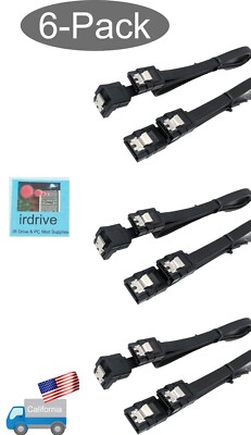 NEW Qty-6 Lot Genuine Asus SATA III 3 SSD HDD Data Cables w/Locking Latch, 6Gbit