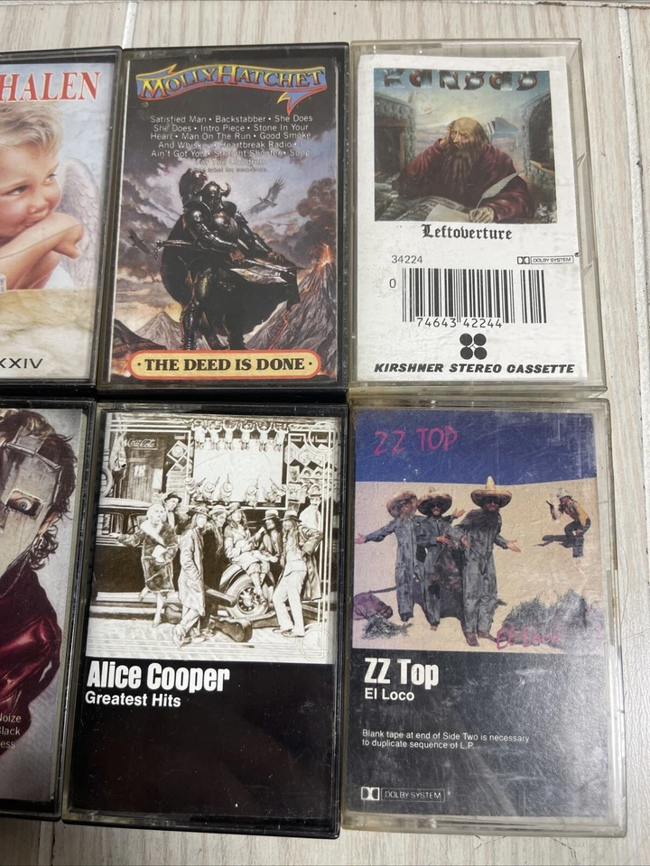 1970s 1980s Rock Metal Cassette Lot Zz Molly Hatchet, Van Halen, Kansas Lot Of 6 - Image 3 of 4