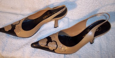 chanel beige slingback