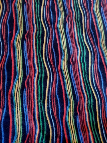 Retro Fabric Blank Quilting Ray Gun Wavy Stripe Black Cotton Flannel 1.5ydx45" - Picture 2 of 8