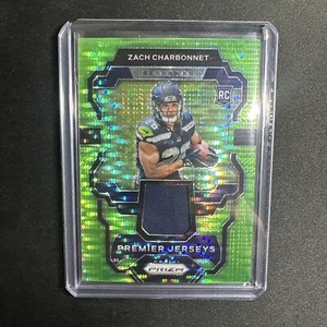 2023 PANINI PRIZM ZACH CHARBONNET PREMIER JERSEY NEON GREEN PULSAR ROOKIE #PJ-ZC