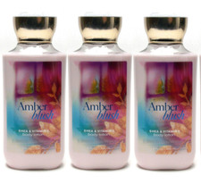 Lot of 3 - Bath and Body Works AMBER BLUSH Body Lotion 8oz FULLSIZE