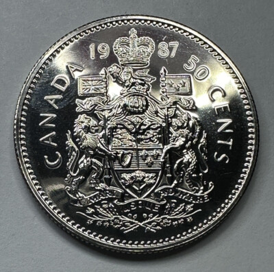 シークレットピンズC コンプリート 1987 Canadian 50 Cent Piece Proof-Like Coin. Uncirculated