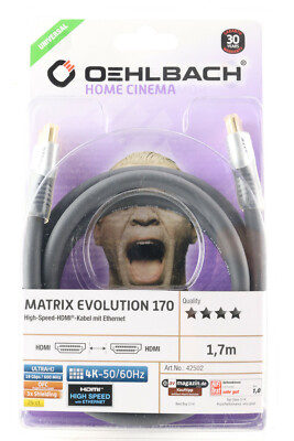 Oehlbach Matrix Evolution 170 High Speed HDMI Kabel Ethernet 1,7m 4K UHD HD 445