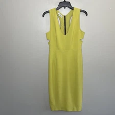 NARCISO RODRIGUEZ Dress Women 42 US 6 Green Cut-Out Silk Lined Sleeveless Sheath
