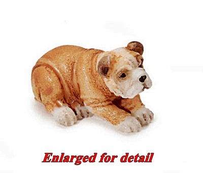 Miniature BEIGE PUG DOG for FAIRY GARDEN or DOLLHOUSE NEW in Package 1'' x .75'' 