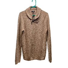 Express Cowl Neck Men  s Medium Brown Carmel 1/4 Zip Sweater NWT Has Defect