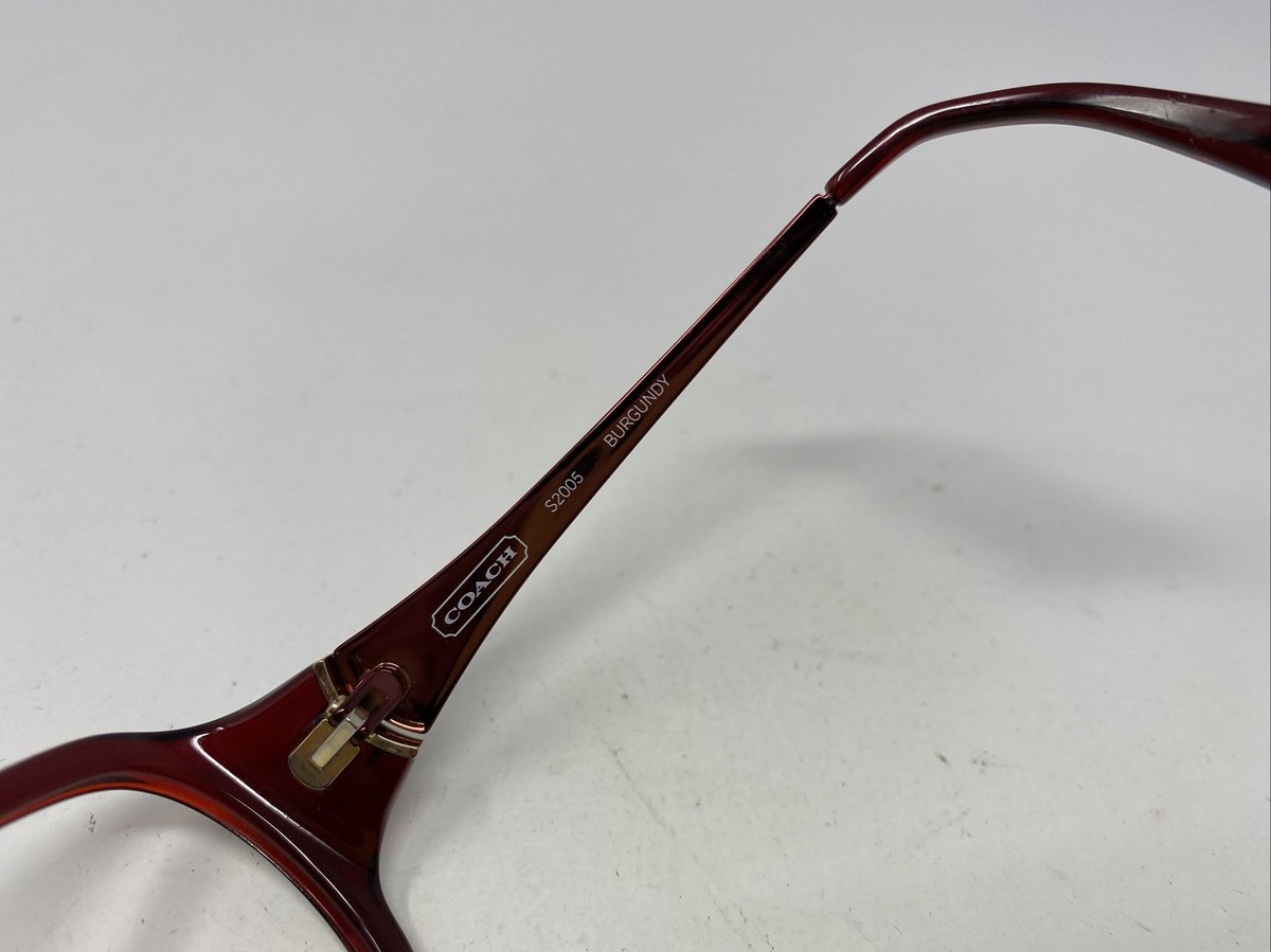 Coach Sunglasses Frame S2005 BURGUNDY 52-16-125 Red Full Rim  display picture 3
