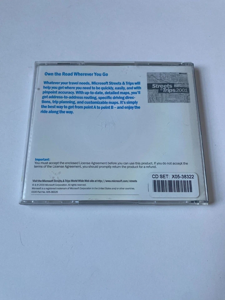 Streets And Trips 2001 Microsoft PC CD-Rom On The Road Whenever You Go VERY GOOD - Image 3 of 4