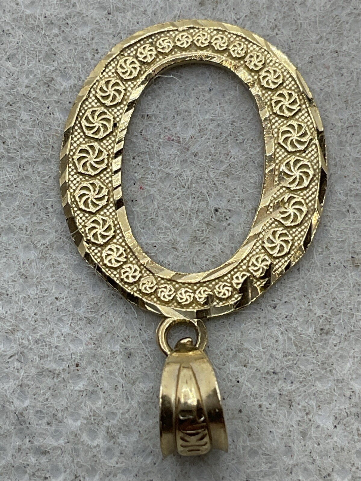 Solid 10K Yellow Gold Diamond Cut INITIAL LETTER … - image 7