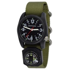 Bertucci Mens Black Dial Case Forest Nylon Band Quartz Watch - 11103
