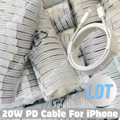 Bulk Lot 20W PD USB C Fast Charger Cable Type C Cord For iPhone 14 13 12 11 8 6