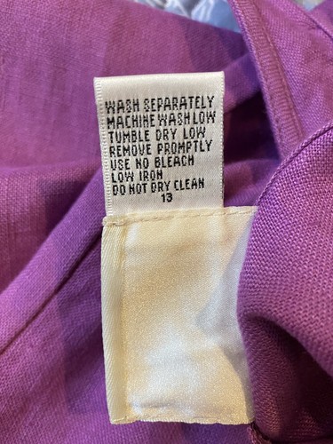 Island Republic Purple Linen Maxi Midi Button Back Detail Dress Tank Small - Picture 7 of 7