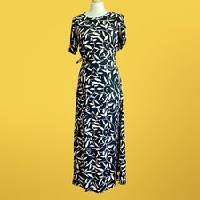 🌻 True Vintage Hamells 90’s Long Black Viscose Dress - Size 10 Floaty