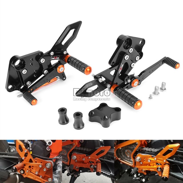 CNC Motorcycle Adjustable Rearset Foot Pegs Rear Sets For KTM DUKE 390
