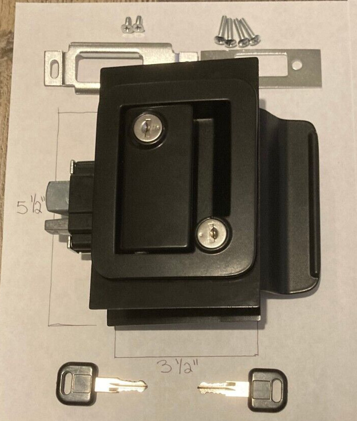 Taller Black RV Entry Door Lock Handle Deadbolt Keys 44610-09 FIC 