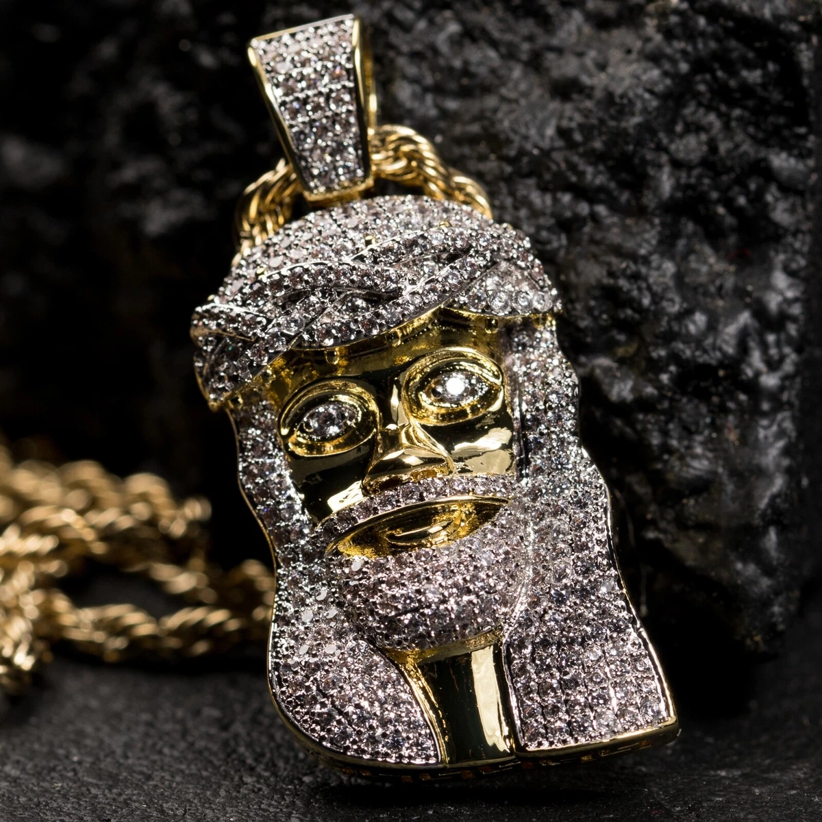 Gold plated iced out chain sale