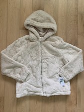 Joujou Womens Faux Fur Hooded Jacket Beige Size L
