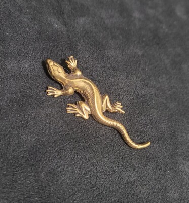 Vintage Lizard Brooch/Pin Brass 2½