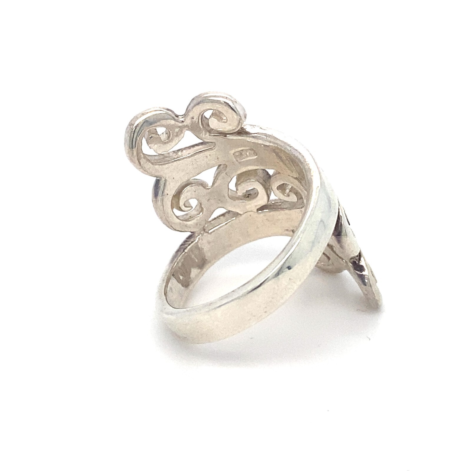 Solid Sterling 925 Silver Scroll Design Ring - image 4