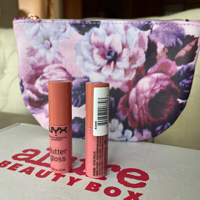 2 NYX butter gloss mini size in CREME BRULEE sealed and a beautiful IPSY bag 