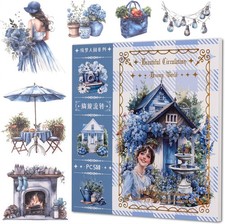 Garden Junk Journal Stickers, 50 Sheets Washi Journaling Sticker Book, Scrapbook