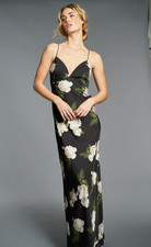 New Sachin Babi Black Alta Floral Column Gown Size 6