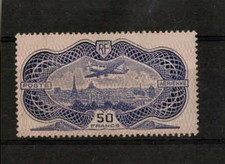 Timbre France - Poste Aérienne n° Y&T 15 Le "BURELÉ" trace de charnière  (*)