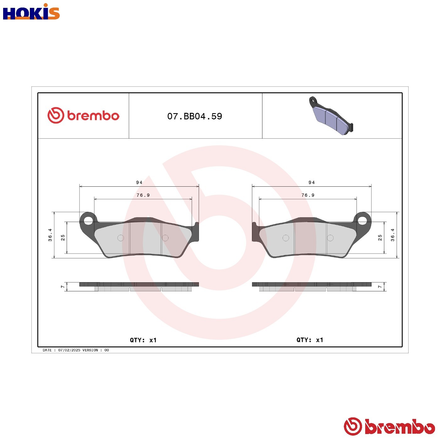Brake Pads for KTM 1290 SUPER ADVENTURE ABS 2015-2016 Rear Sinter OE Brembo - Image 100