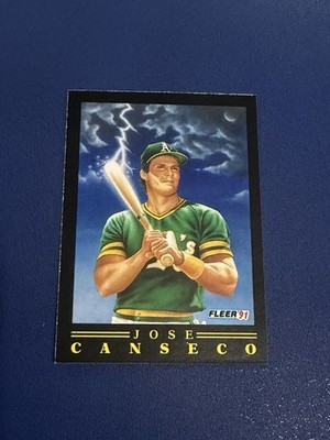 1991 Fleer - Pro-Vision Jose Canseco Card #6