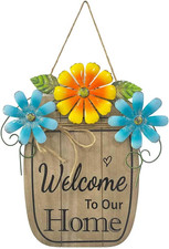 Hanging Welcome Sign for Front Door Sign Welcome to Our Home Front Door Wooden H