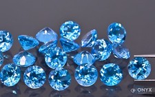 Schweizer Blau facettierter Topas rund 3 mm