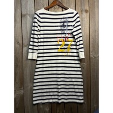 Lauren Ralph Lauren Striped T-Shirt Dress Navy White Graphic 27 Small