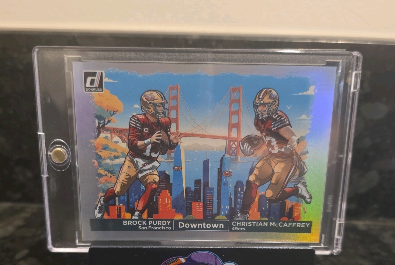 BROCK PURDY / CHRISTIAN MCCAFFREY - 2024 PANINI DONRUSS - DUAL DOWNTOWN SSP -