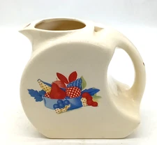 Vintage 1940's Universal Cambridge Potteries Calico Fruit Pitcher USA