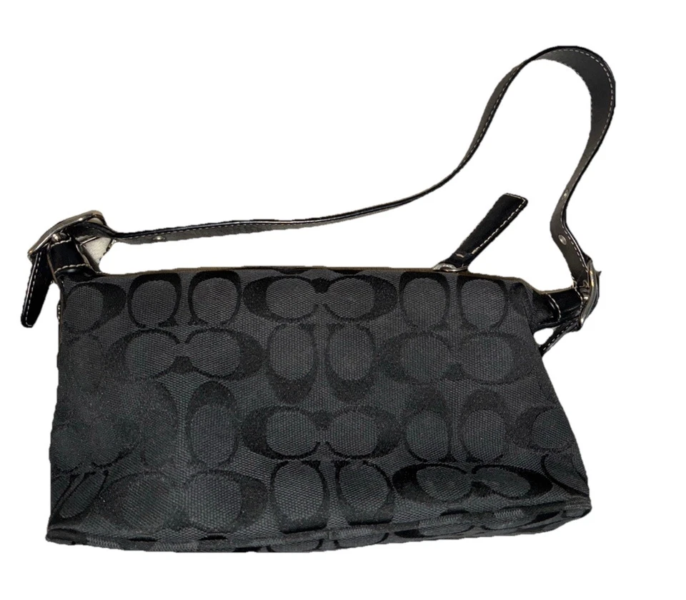 Coach Baguette Hobo Purse Jacquard Black Shoulder Bag Vintage Y2K # 6044 - Image 2 of 4