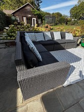 IKEA Rattan 6 Seat Corner Garden Patio Outdoor Set in Grey Kodular