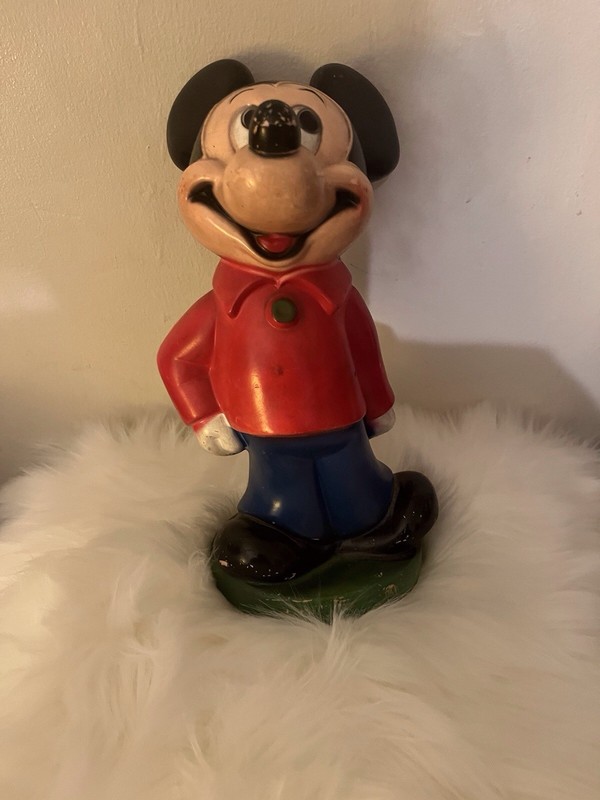 DISNEY Vintage Mickey Mouse Rubber Coin Bank Piggy Bank