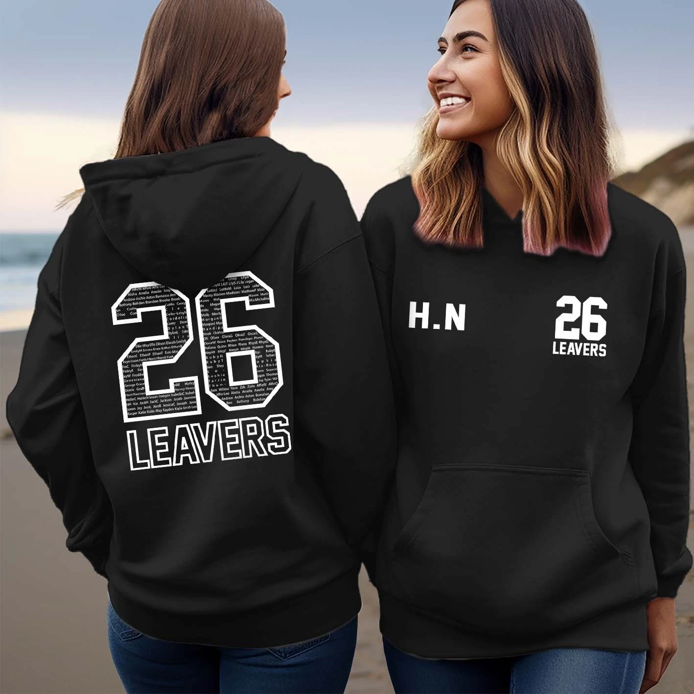 Personalised Leavers Hoodie 2026 Custom School Name Jumpers Class of 26 H-3314