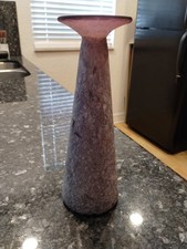 Murano Scavo Italian Glass Vase Mid Century Modern Eames Italy Vintage 1960s