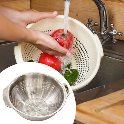 Doppelohr Abtropfkorb stabiler Waschkorb für Obst Gemüse Reis