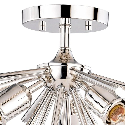Estelle 3-Light Semi-Flush Mount in Mid-Century Modern and Sputnik Style 11.5 - Picture 6 of 13
