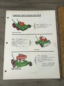 1956 Lawn boy mower Parts Catalog, 9 Pages Original Copy!