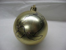 NEW HANDPAINTED SEA TURTLE UNBREAKABLE GOLD CHRISTMAS ORNAMENT 2 1/2"