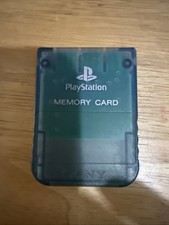 Sony PlayStation PS1 Memory Card Official Clear Blue Genuine OEM