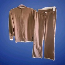 2 Piece Outfits for Women Sweater Set Crew Neck Top Elastic Waisted Pants M
