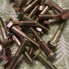 (Qty. 25) Metric M10-1.5 X 55 Hex Head Bolts Screws Grade 10.9 Yellow Zinc