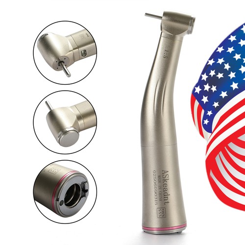 Dental Electric Handpiece 1:5 Contra Angle Fiber Optic LED Red Ring Inner Spray - Picture 20 of 24