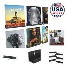 Vinyl Record Shelf Wall Mount 6 Pack Black Acrylic Floating Holder for LP