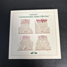 Longaberger 1993 Commemorative Santa Collection Christmas Pewter Ornaments New!